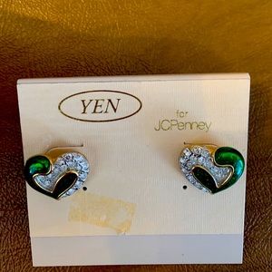 Emerald and Diamond Chip Earrings